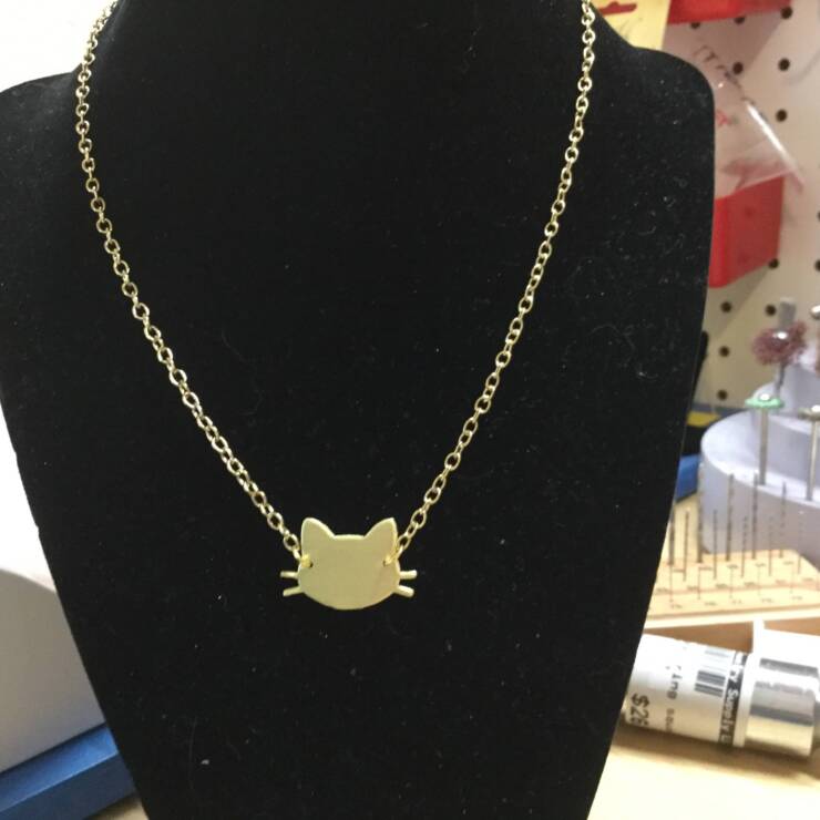 Brass Cat Necklace
