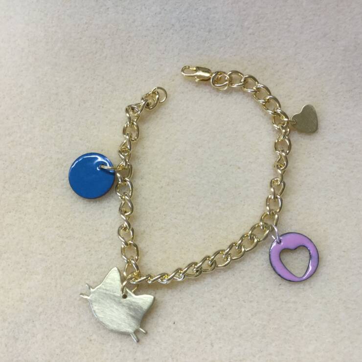 Cat and Heart Bracelet