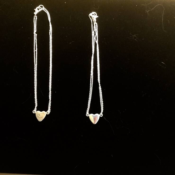 Sterling Silver Heart Ankle Bracelet