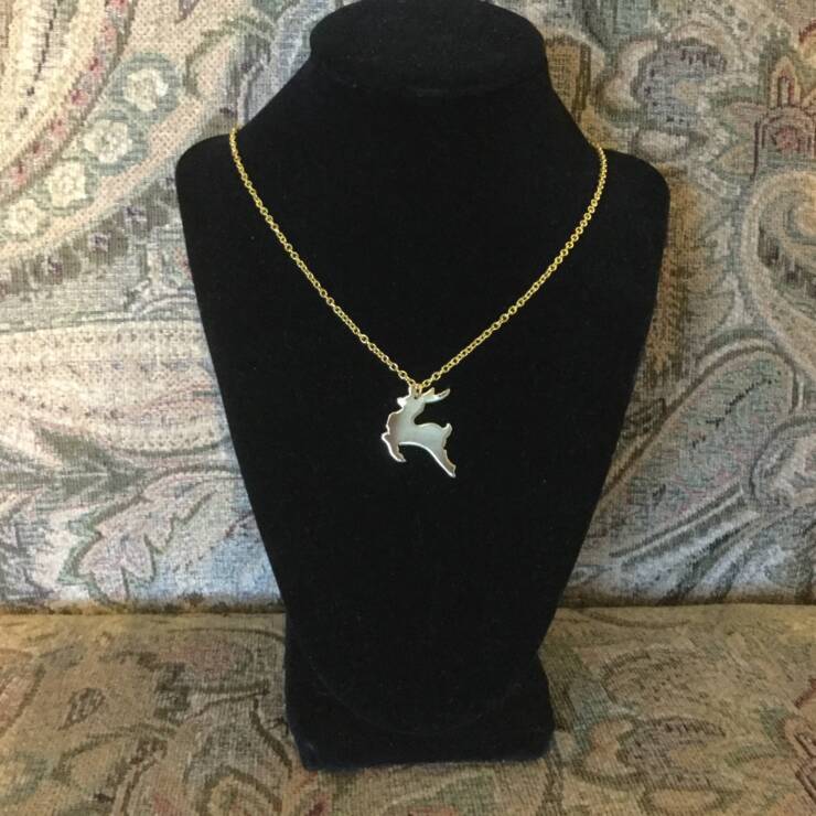 Brass Reindeer Necklace