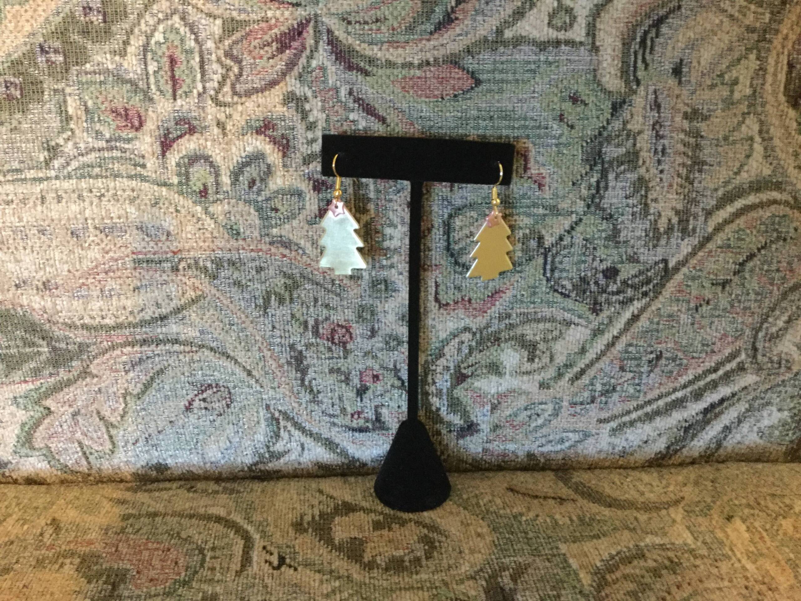 Brass Christmas Tree Earrings