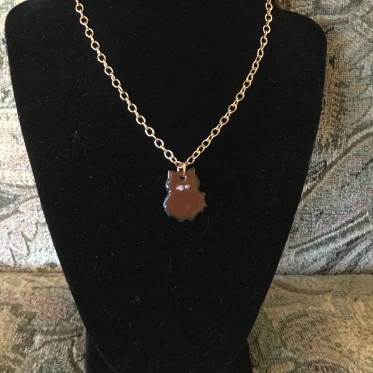Enamel Owl Necklace
