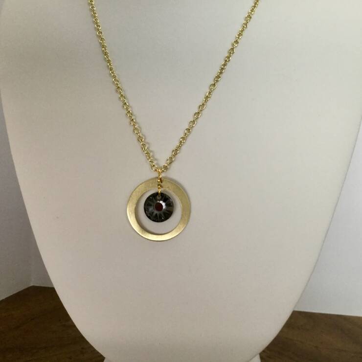 Brass and Crystal Necklace