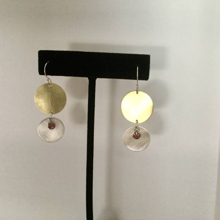 Mixed Metal and Crystal Earrings